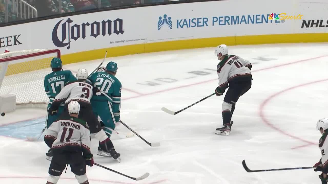 Ari Sjs Thrun Scores Goal Against Connor Ingram San Jose Sharks