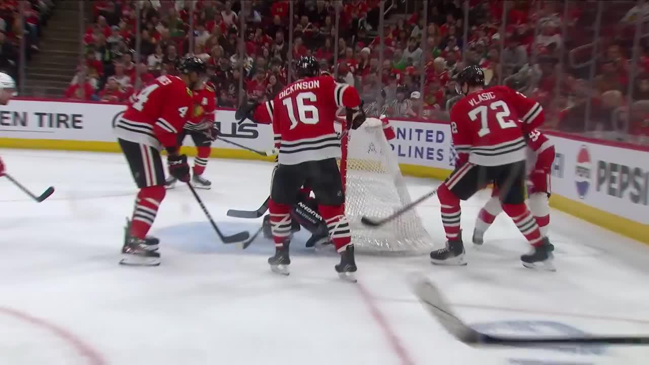 Det Chi Debrincat Scores Goal Against Petr Mrazek Detroit Red Wings