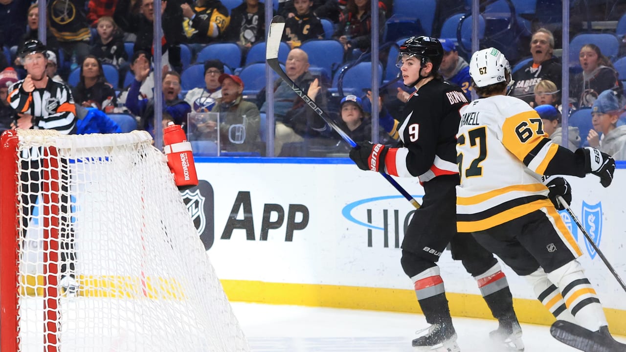 PIT BUF Benson Scores Goal Against Alex Nedeljkovic NHL