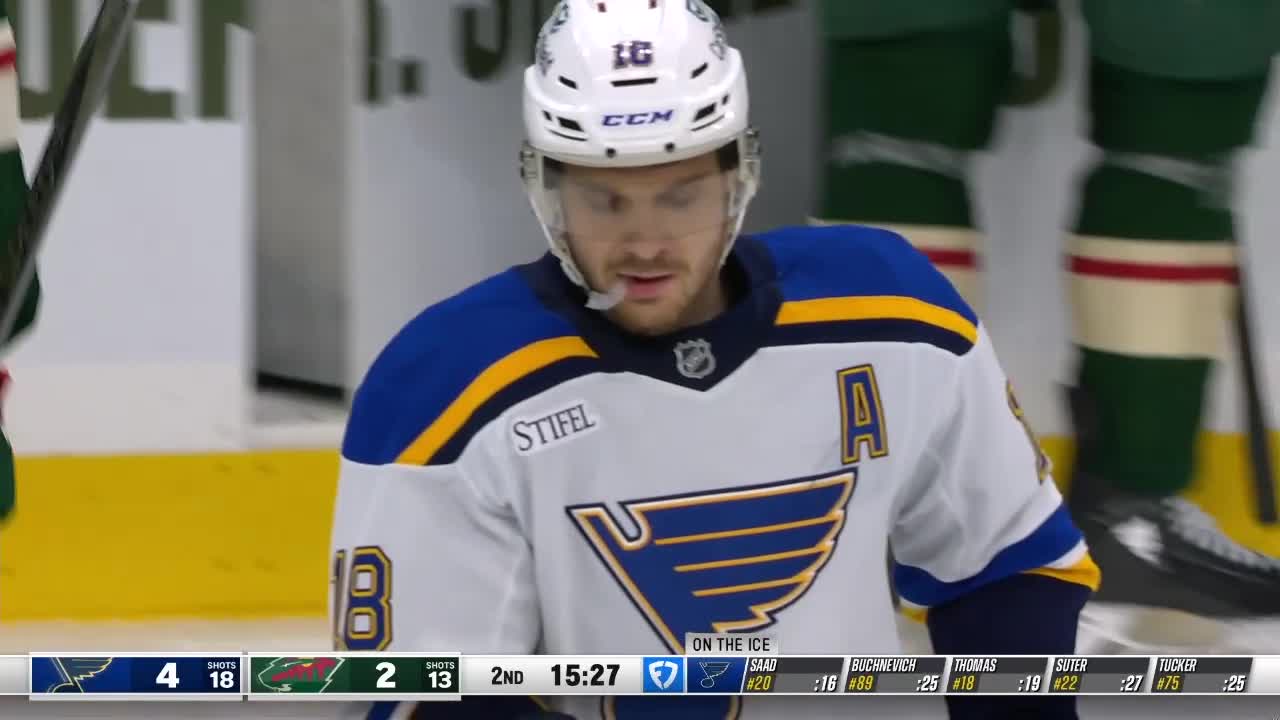 STL MIN Thomas Scores Goal Against Filip Gustavsson NHL