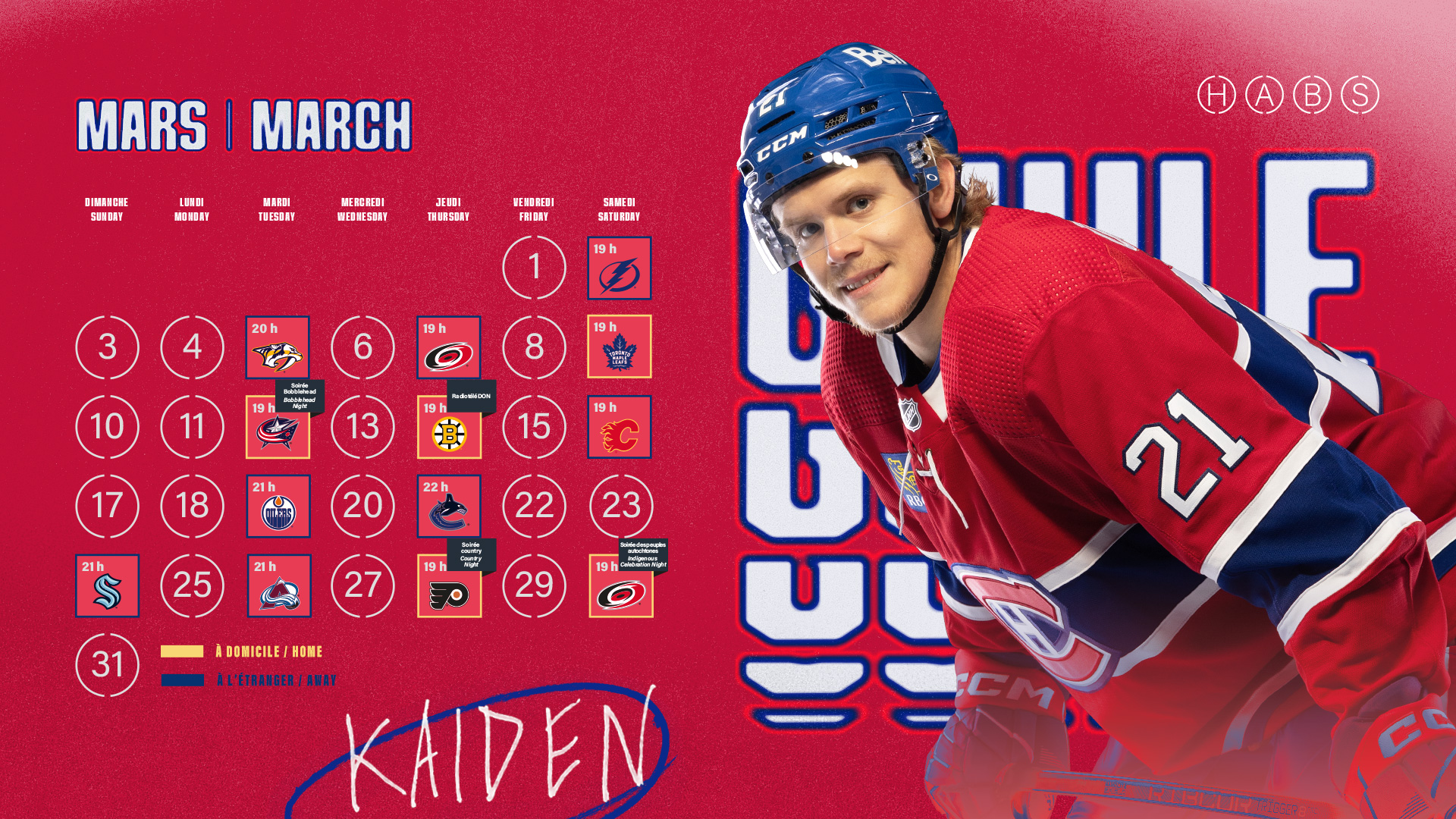Download Nick Suzuki Montreal Canadiens NHL Team Poster Wallpaper