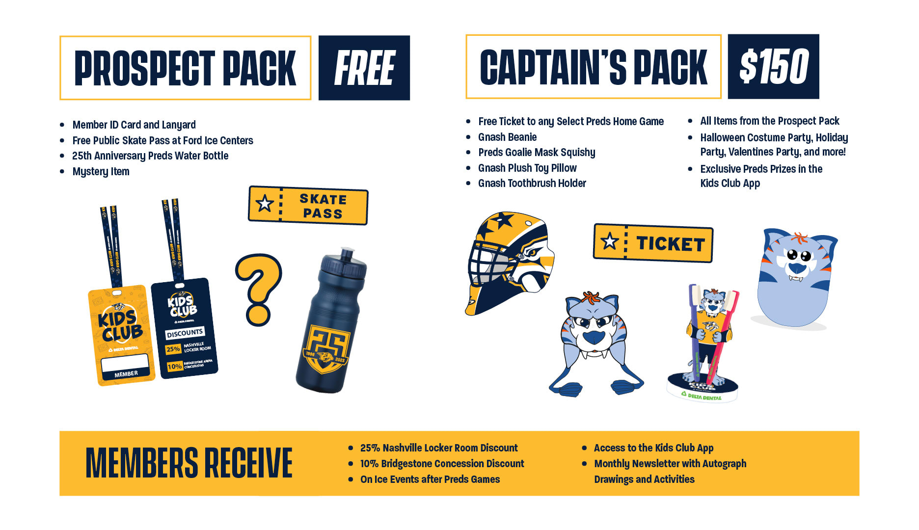 Nashville Predators on X: Our Kids Club presale is coming to an end! Sign  up now and your child will receive an additional swag item in their  membership pack 👏 Offer ends