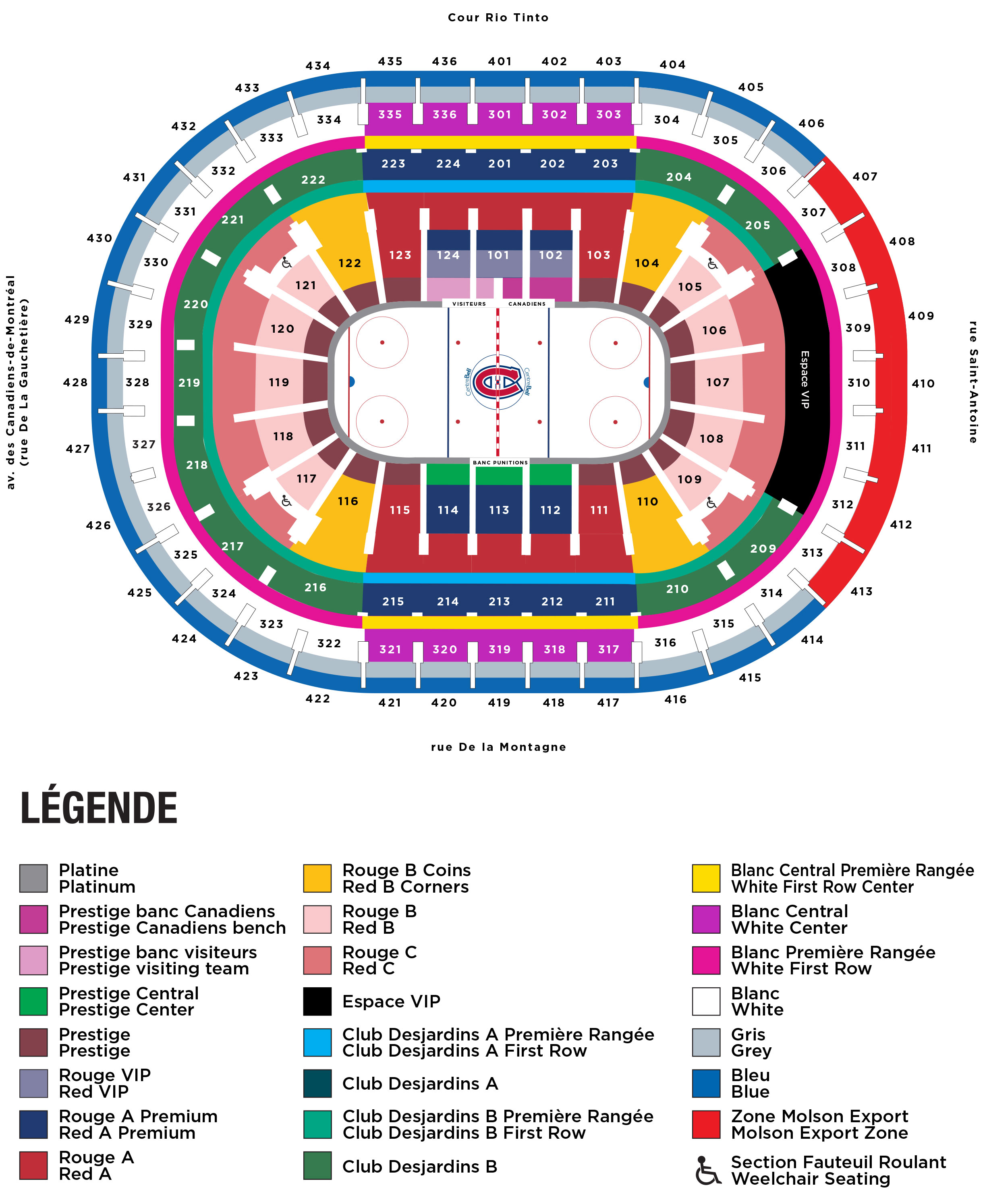 Seating Chart | Montréal Canadiens