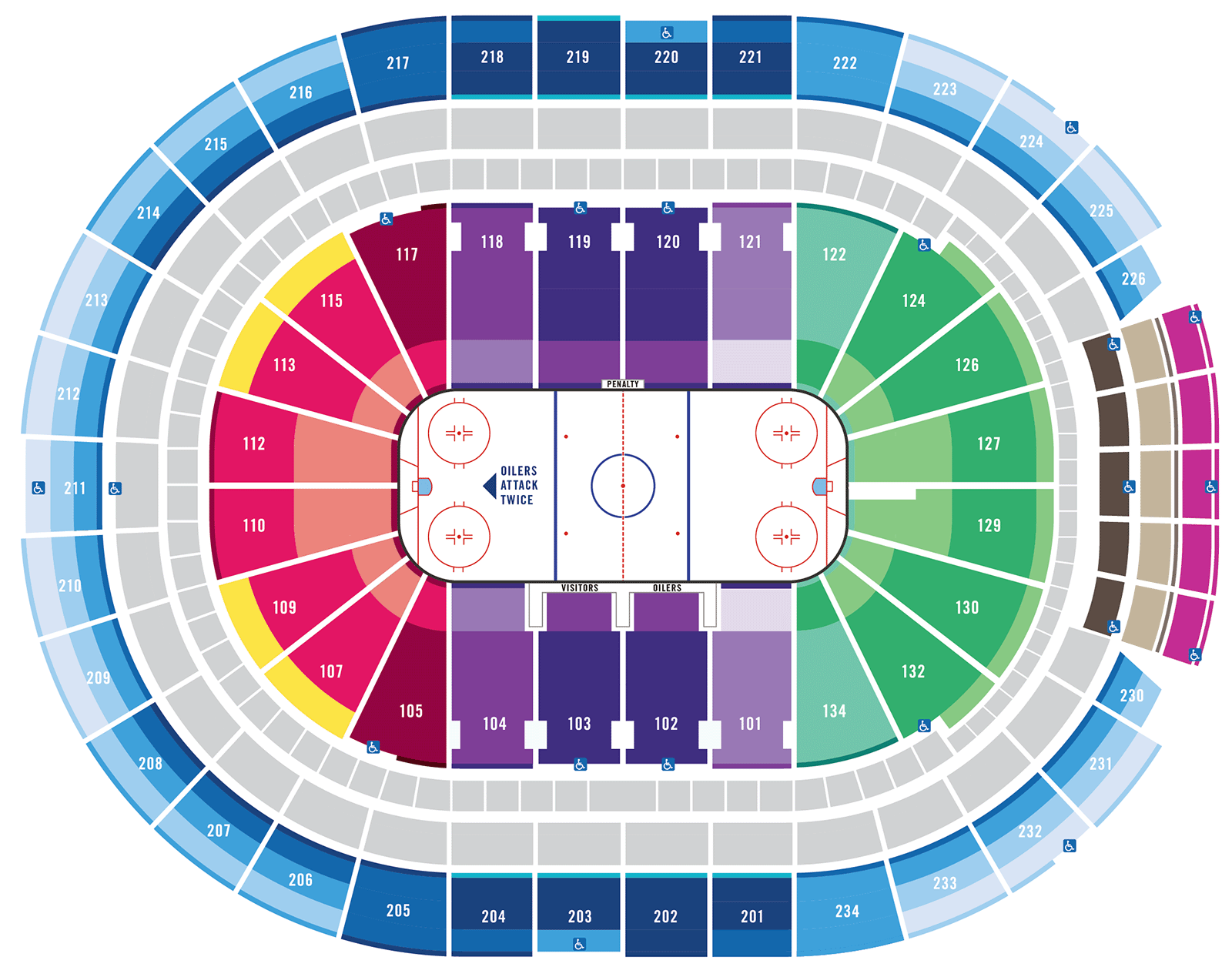 Oilers Season Seat Pricing Map