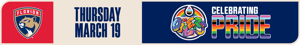 Tuesday, March 19 vs Florida Panthers – Celebrating Pride