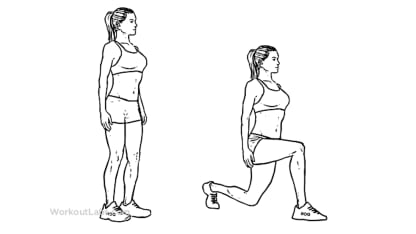 Workout Diagram Lunges Women WorkoutLabs.com