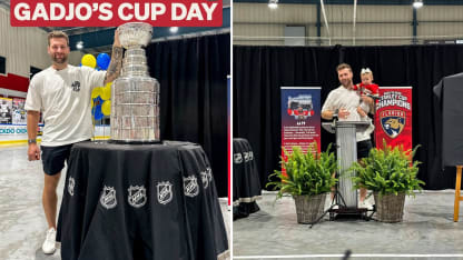 Jonah Gadjovich brings Stanley Cup to local Whitby rink