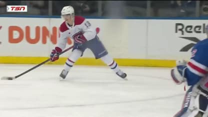 MTL@NYR: Caufield scores goal against Jonathan Quick