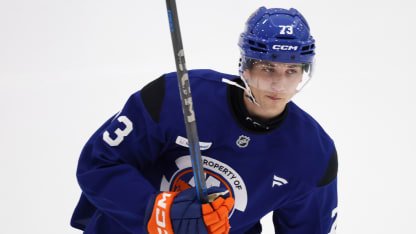 Victor Eklund #73 takes part in practice during the New York Islanders 2025 Development Camp at Northwell Health Ice Center at Eisenhower Park on June 30, 2025 in East Meadow, New York. (Photo by Bruce Bennett/Getty Images)