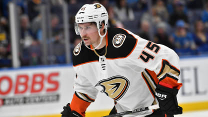 Anaheim Ducks defenseman Sami Vatanen (45) during a NHL game between the Anaheim Ducks and the St. Louis Blues on November 29, 2017, at Scottrade Center, St. Louis, MO. Anaheim won, 3-2. (Photo by Keith Gillett/Icon Sportswire via Getty Images)
