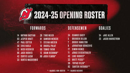 Devils Announce 2024-25 Roster | RELEASE 10.7.24