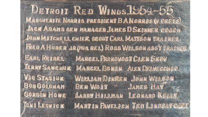 1954-55 Red Wings Cup engravings