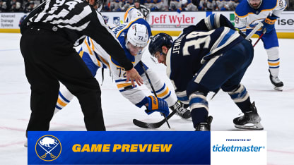 20221207 Sabres Blue Jackets Mediawall Thompson 202122 Game Preview Overlay