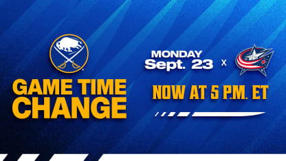 buffalo sabres preseason game versus columbus blue jackets moved up september 23