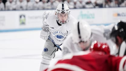 Gavin McKenna Wisconsin faceoff PSU athletics