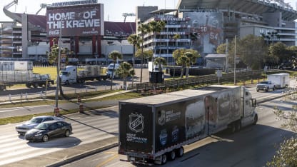 Truck arrives at Tampa stadium