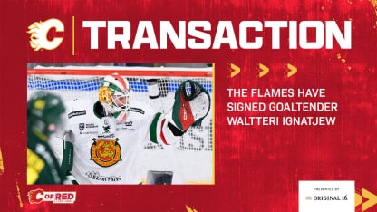 Flames Sign Goaltender Waltteri Ignatjew