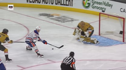 EDM@VGK: Podkolzin scores goal against Adin Hill