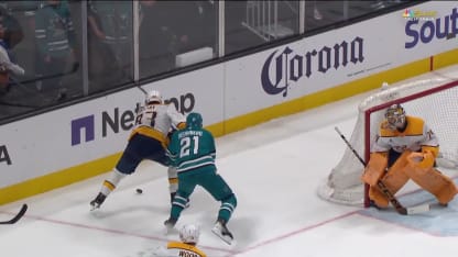 NSH@SJS: Leddy scores goal against Juuse Saros