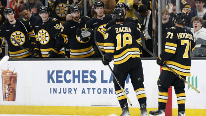 Arvidsson, Zacha connect to double Bruins lead