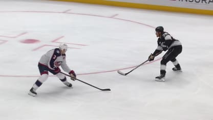 CBJ@LAK: Foegele scores goal against Elvis Merzlikins