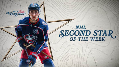 zach werenski named nhl second star of week eight points