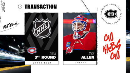 Jake Allen traded to New Jersey for a conditional third-round pick in 2025