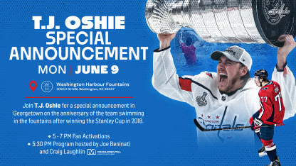 Capitals' T.J. Oshie to Make Special Announcement on June 9 