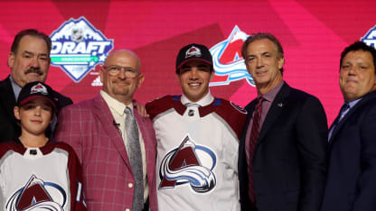 2019 NHL Draft Vancouver Draft Alex Newhook Joe Sakic Alan Hepple No. 16 Overall 16th Selection First Round