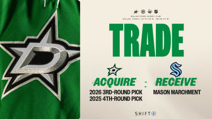 Dallas Stars acquire 2026 third-round pick and 2025 fourth-round pick from Seattle Kraken in exchange for forward Mason Marchment 061925