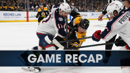 Columbus Blue Jackets Boston Bruins game recap November 18