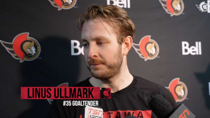 Linus Ullmark dispo médias après le match contre CAR