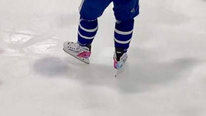 Mitch Marner shows off custom All-Star Game skates at Toronto Maple Leafs practice