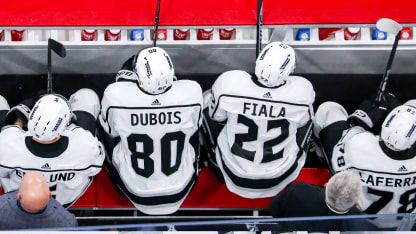 Dubois and Fiala on the bench