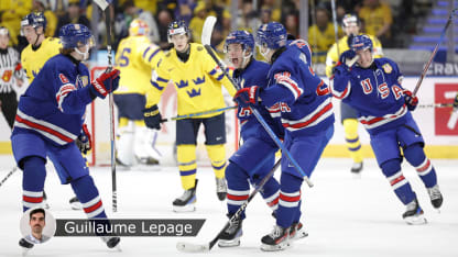 USA Sweden World junior finale badge Lepage