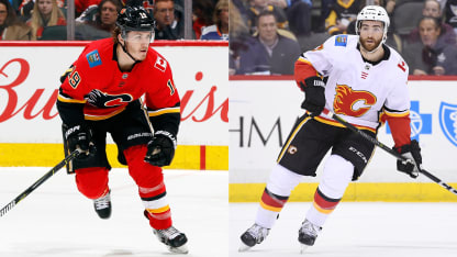 Matthew Tkachuk and TJ Brodie Calgary Flames