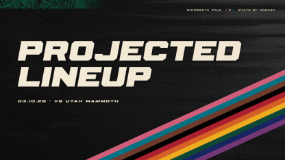 Minnesota Wild Projected Lineup vs Utah Mammoth 031026