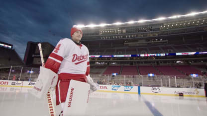 Red Wings practice at the Stadium Series