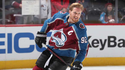 Gabriel Landeskog warmup pregame Calgary Flames 2019 December 9