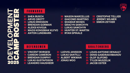Florida Panthers Announce Roster and Schedule for 2025 Development Camp