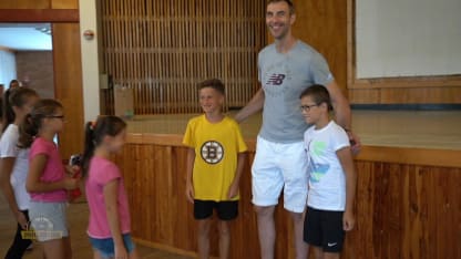 Chara Donates Shoes in Slovakia