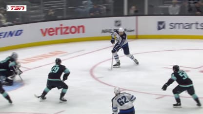 WPG@SEA: Iafallo scores goal against Philipp Grubauer