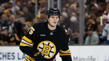 Lukas Reichel #75 of the Boston Bruins skates against the Winnipeg Jets during the first period at the TD Garden on March 19, 2026 in Boston, Massachusetts. The Bruins won 6-1. (Photo by Richard T Gagnon/Getty Images)