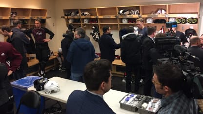 Avalanche locker room media press Toronto morning skate 2018 January 22