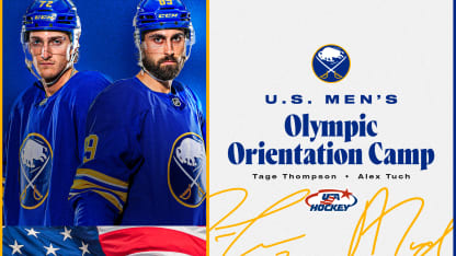 buffalo sabres tage thompson alex tuch 2026 winter olympics team usa roster orientation camp