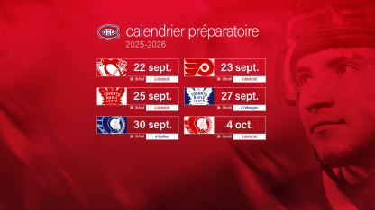 Les Canadiens dévoilent leur calendrier préparatoire 2025-2026