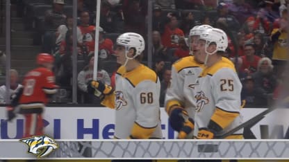 NSH@ANA: L'Heureux scores goal against Lukas Dostal