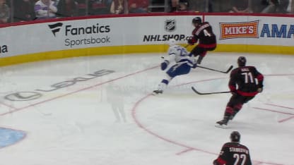 TBL@CAR: Jarvis scores goal against Jonas Johansson