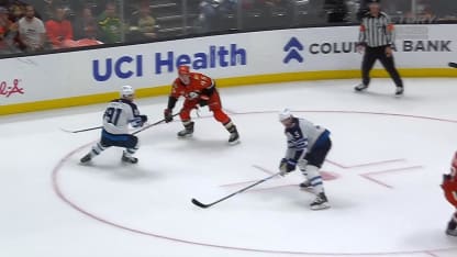 WPG@ANA: Gauthier scores goal against Eric Comrie