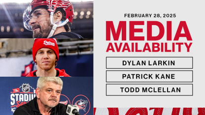  Todd McLellan, Dylan Larkin, Patrick Kane Media